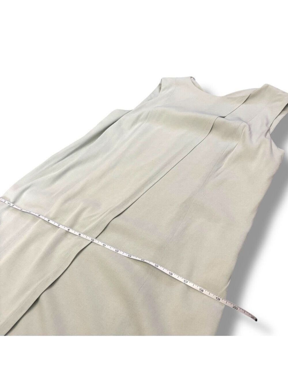 NWT Theyskens Theory Ash White Pale Sage Silk Shift Dress Size 8 - Picture 8 of 12